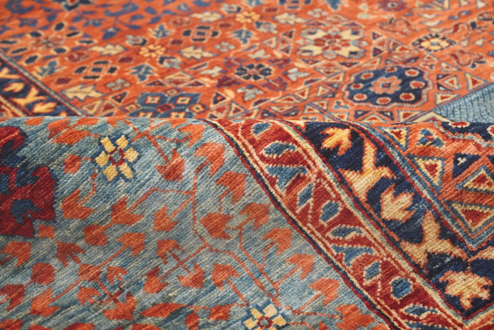 10x14 Rust Red Mamluk Turkish style Hand Knotted Medallion Rug - Yildiz Rugs