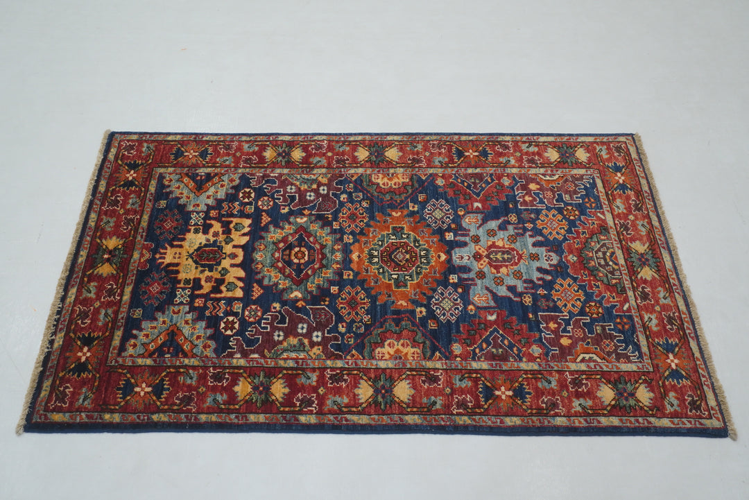 3x5 Navy Blue Baluch Afghan Hand knotted Oriental Rug