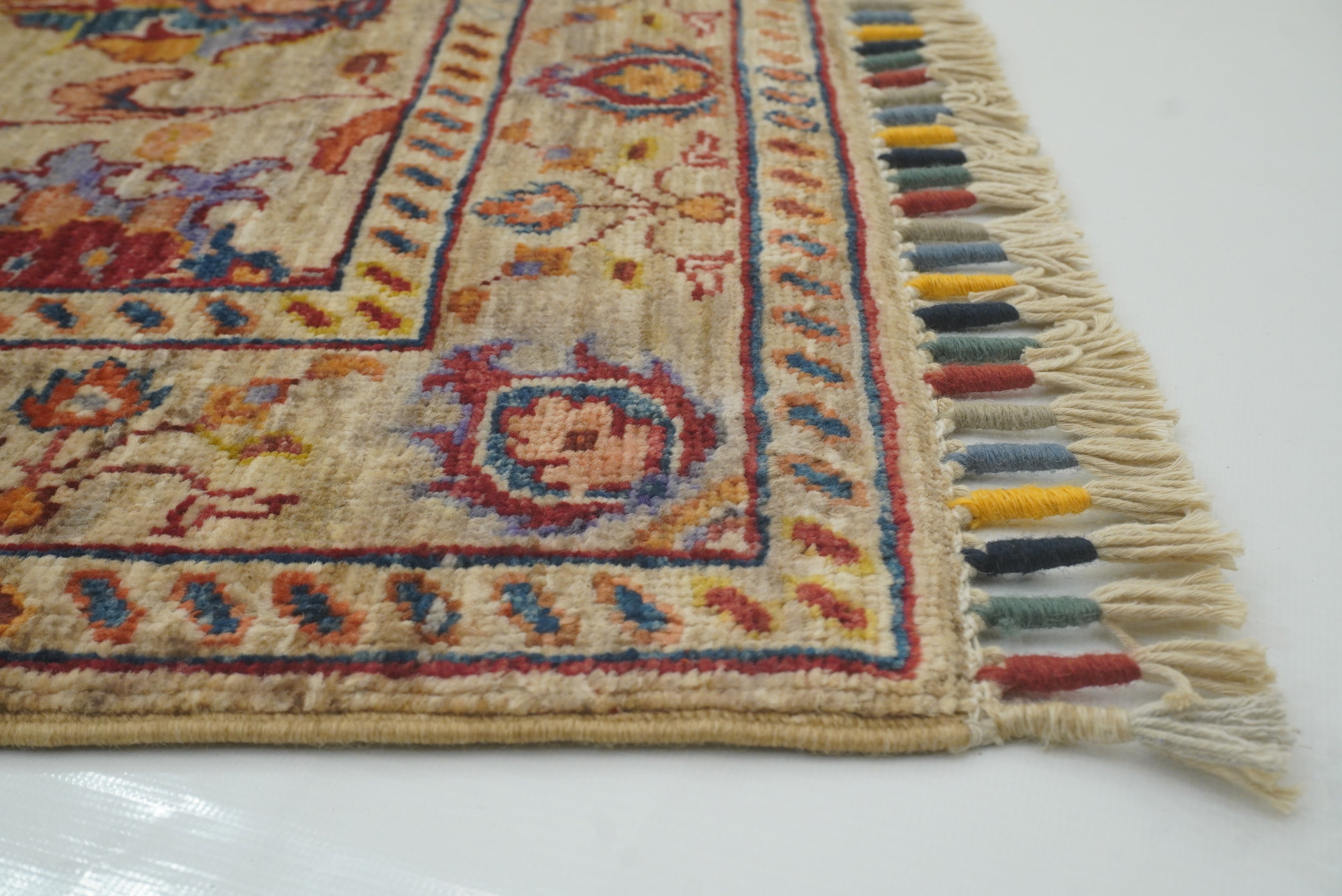 3x4 Beige Waziri Afghan Hand knotted Oriental Area Rug - Yildiz Rugs