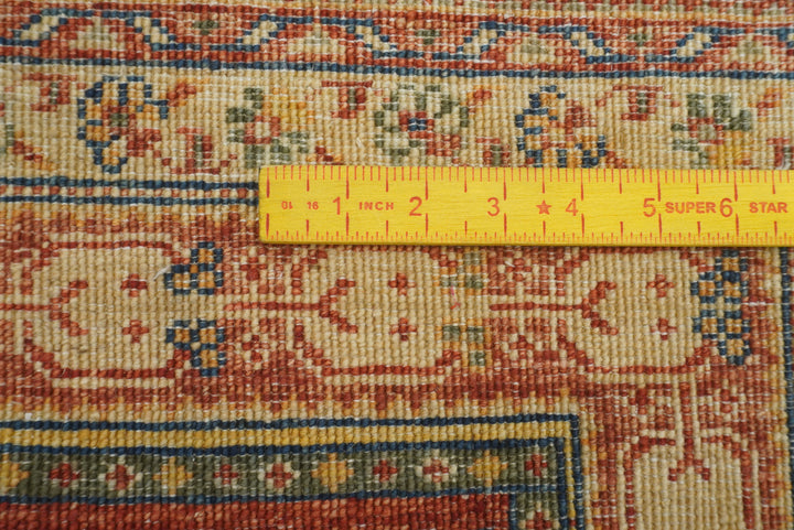 5x7 Red Beige Vintage Bakhtiar Afghan Hand knotted Rug - Yildiz Rugs