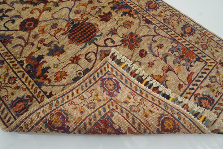 3x4 Beige Waziri Afghan Hand knotted Oriental Area Rug - Yildiz Rugs