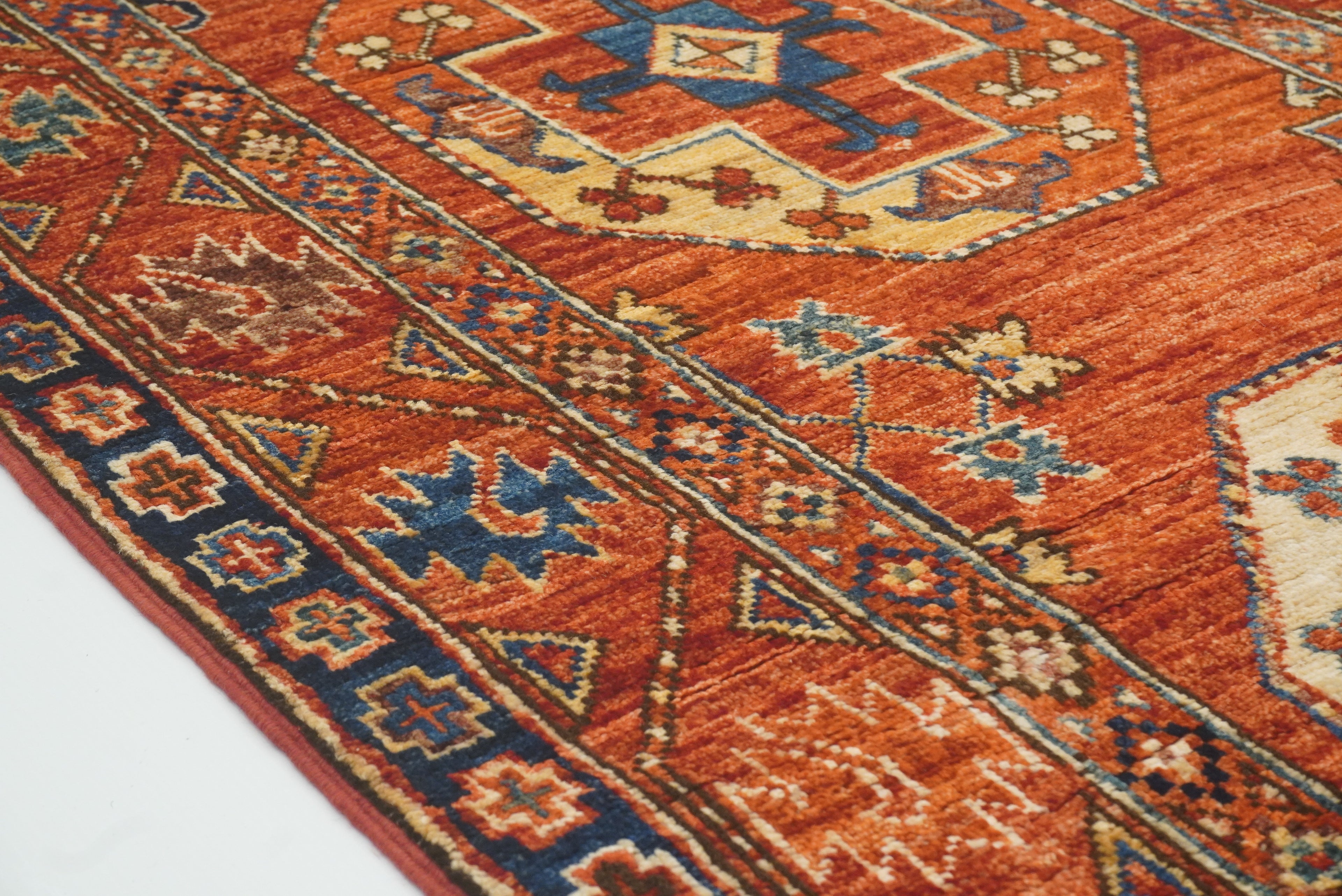 10 ft Red Ersari Afghan Hand Knotted Wool Runner Rug - Yildiz Rugs