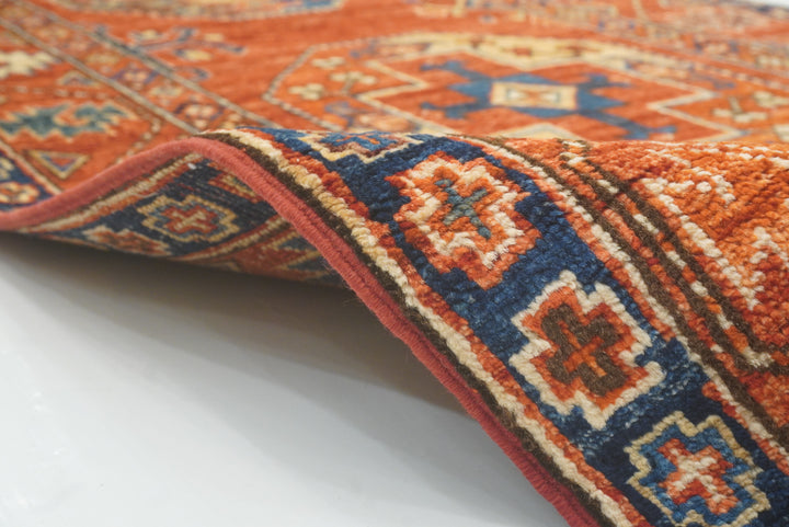 10 ft Red Ersari Afghan Hand Knotted Wool Runner Rug - Yildiz Rugs