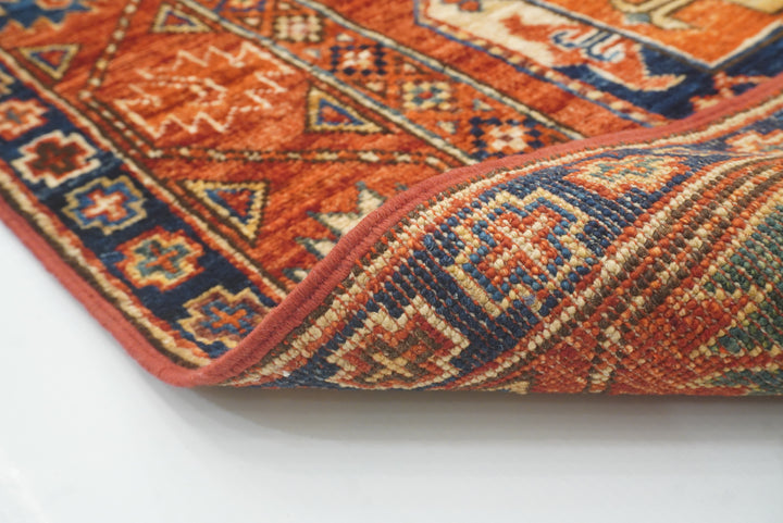 10 ft Red Ersari Afghan Hand Knotted Wool Runner Rug - Yildiz Rugs