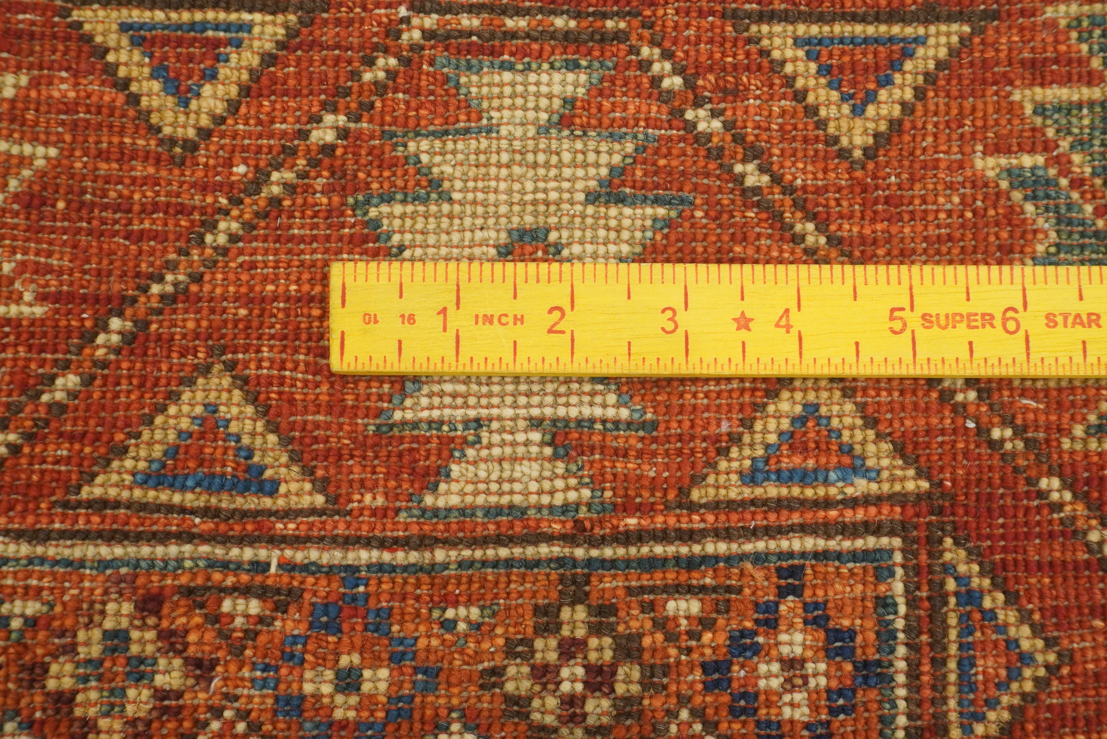 10 ft Red Ersari Afghan Hand Knotted Wool Runner Rug - Yildiz Rugs