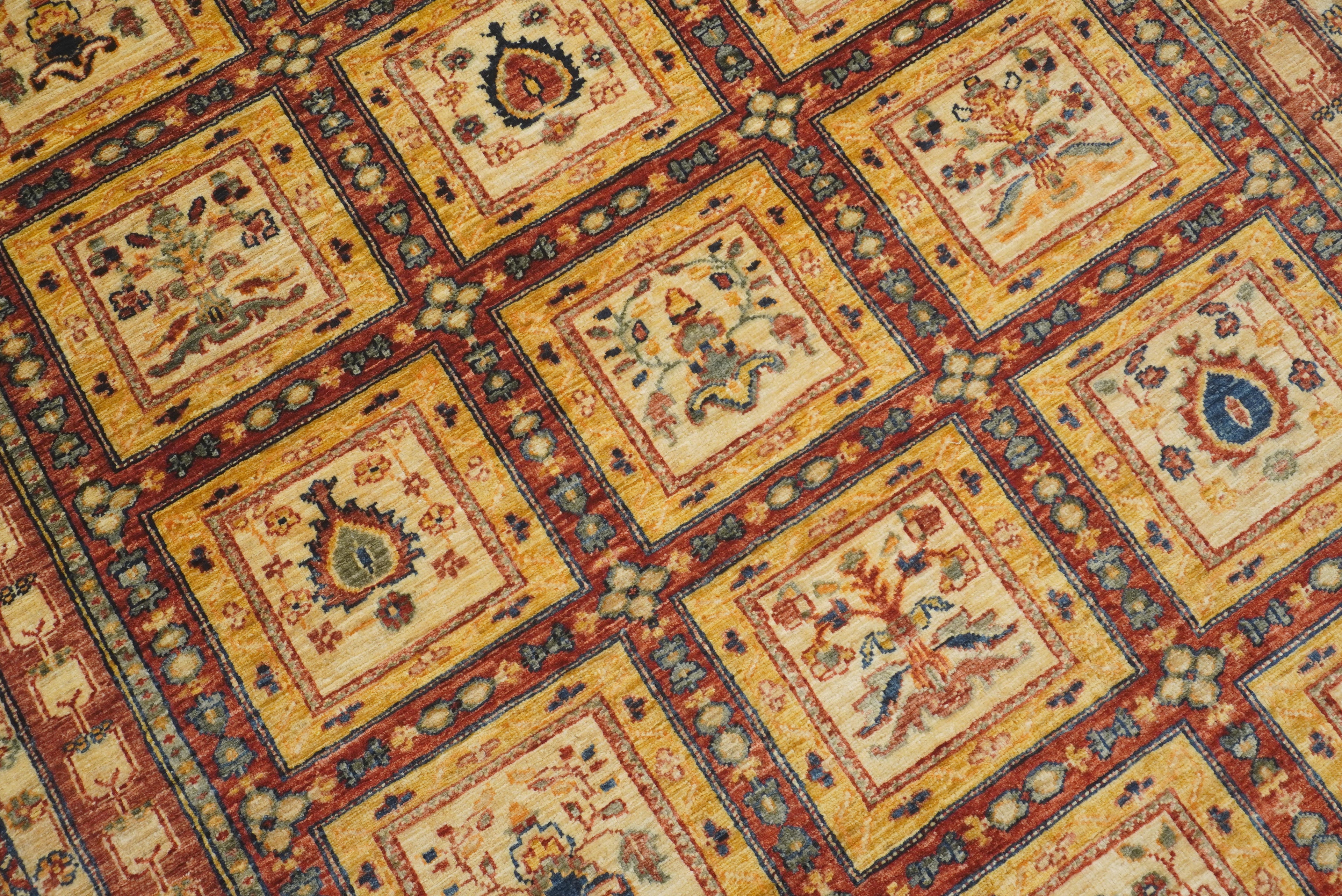 5x7 Beige Bakhtiar Afghan Hand-Knotted Oriental Rug - Yildiz Rugs