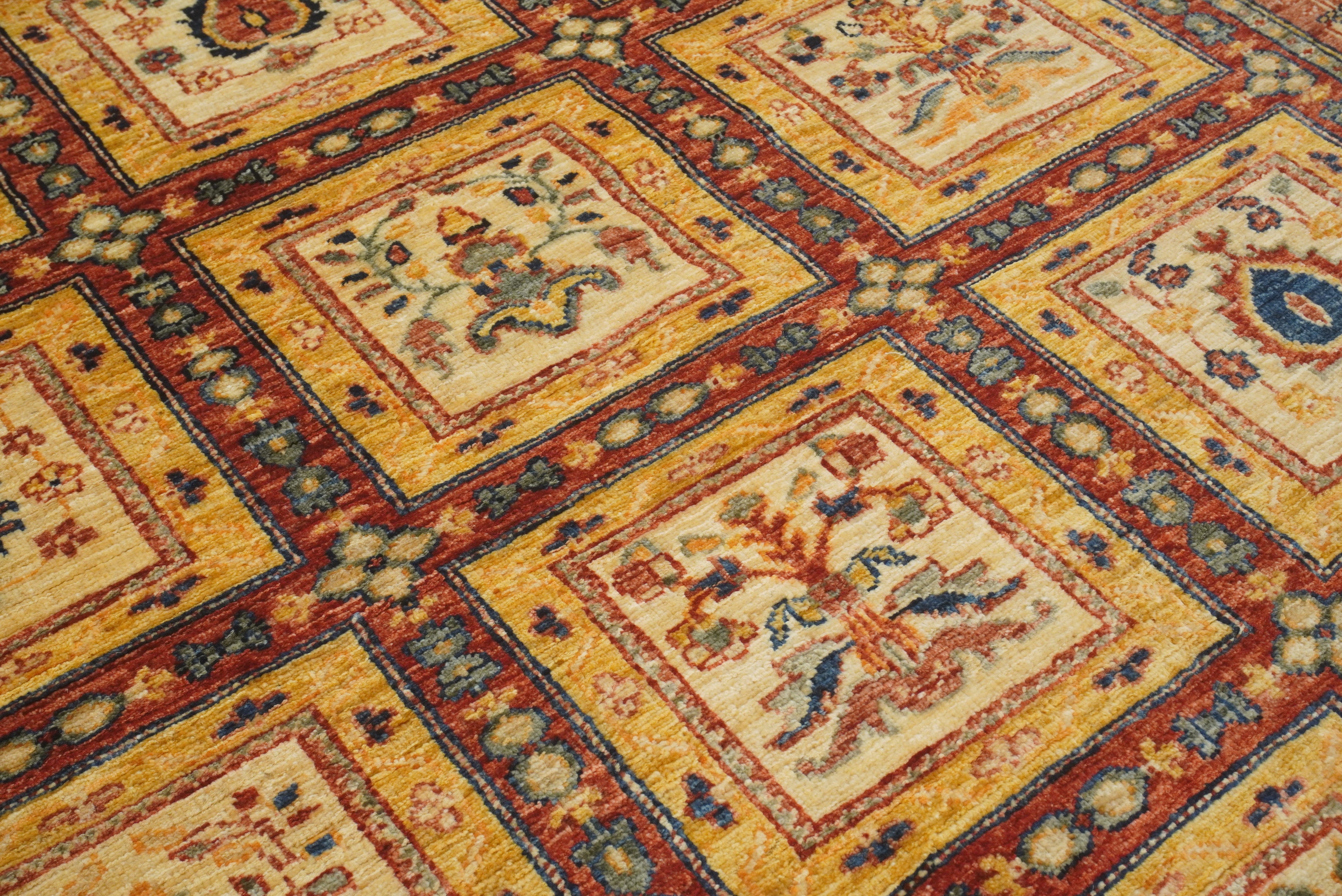 5x7 Beige Bakhtiar Afghan Hand-Knotted Oriental Rug - Yildiz Rugs