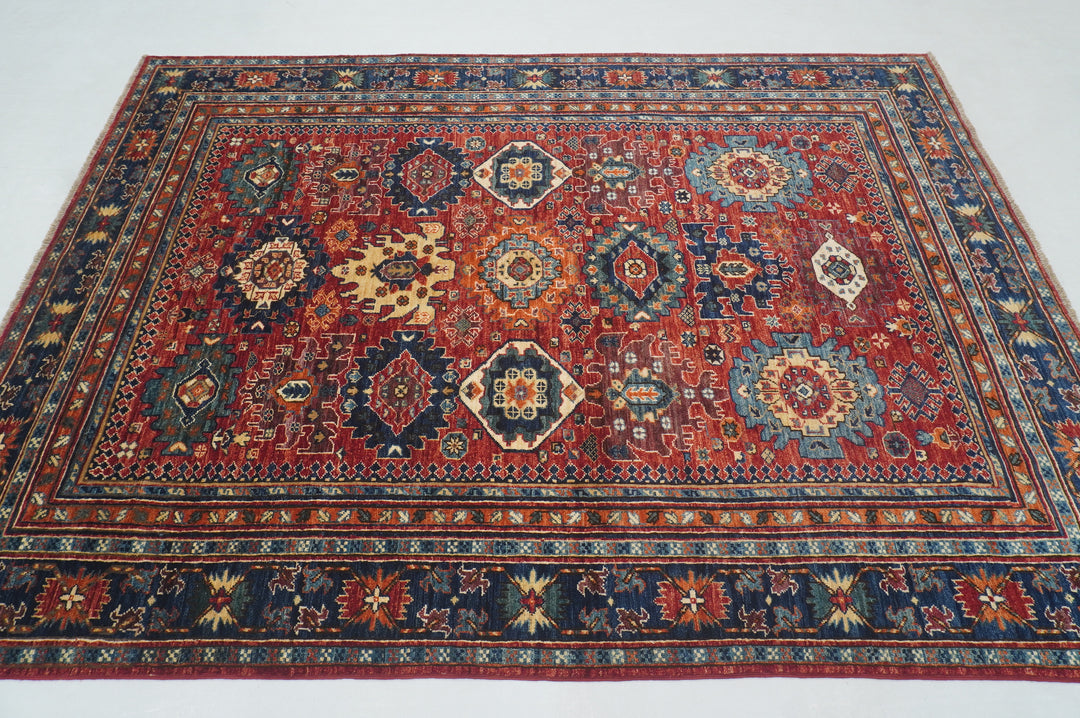 6x8 Red Tribal Baluch Afghan Hand Knotted Rug