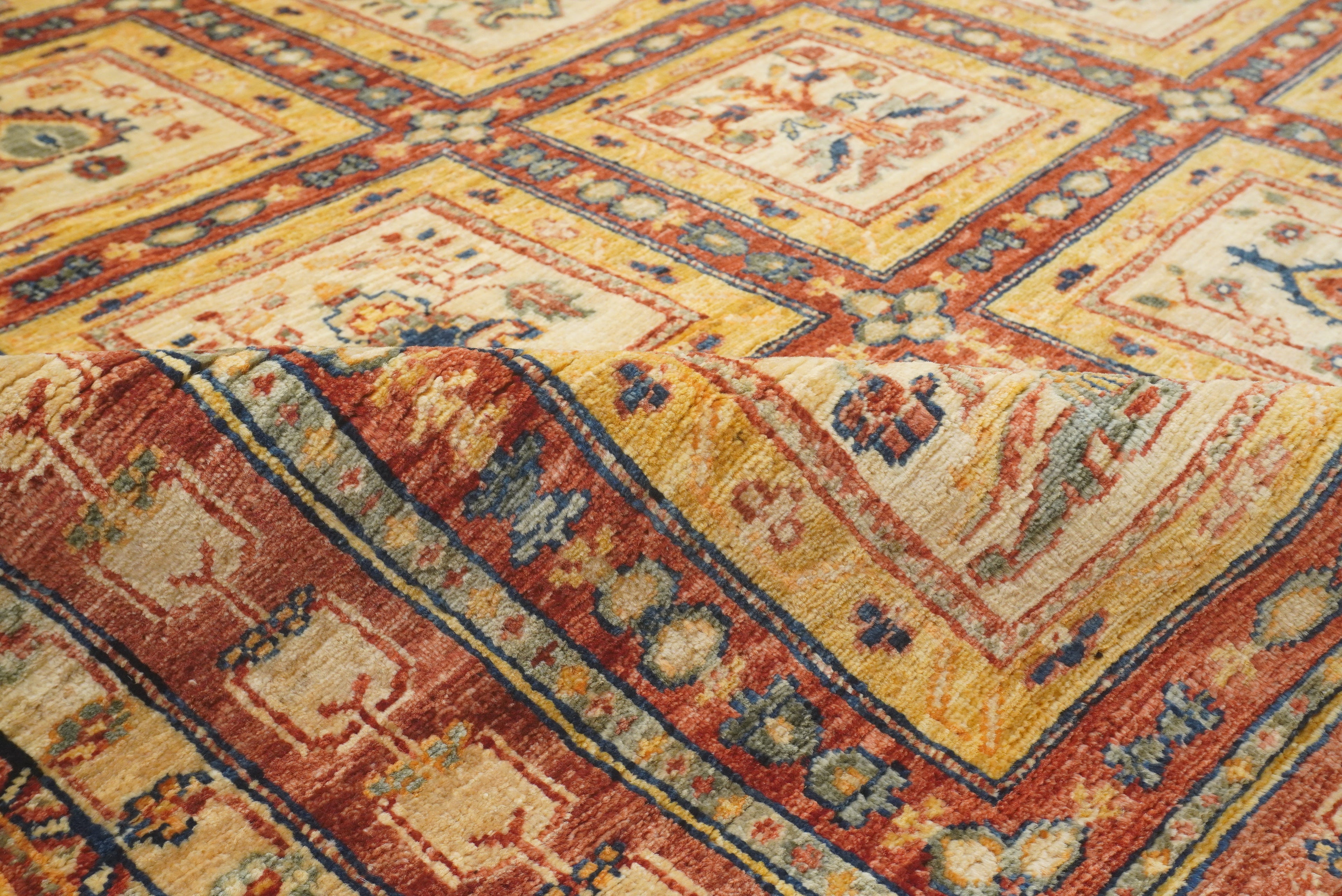 5x7 Beige Bakhtiar Afghan Hand-Knotted Oriental Rug - Yildiz Rugs