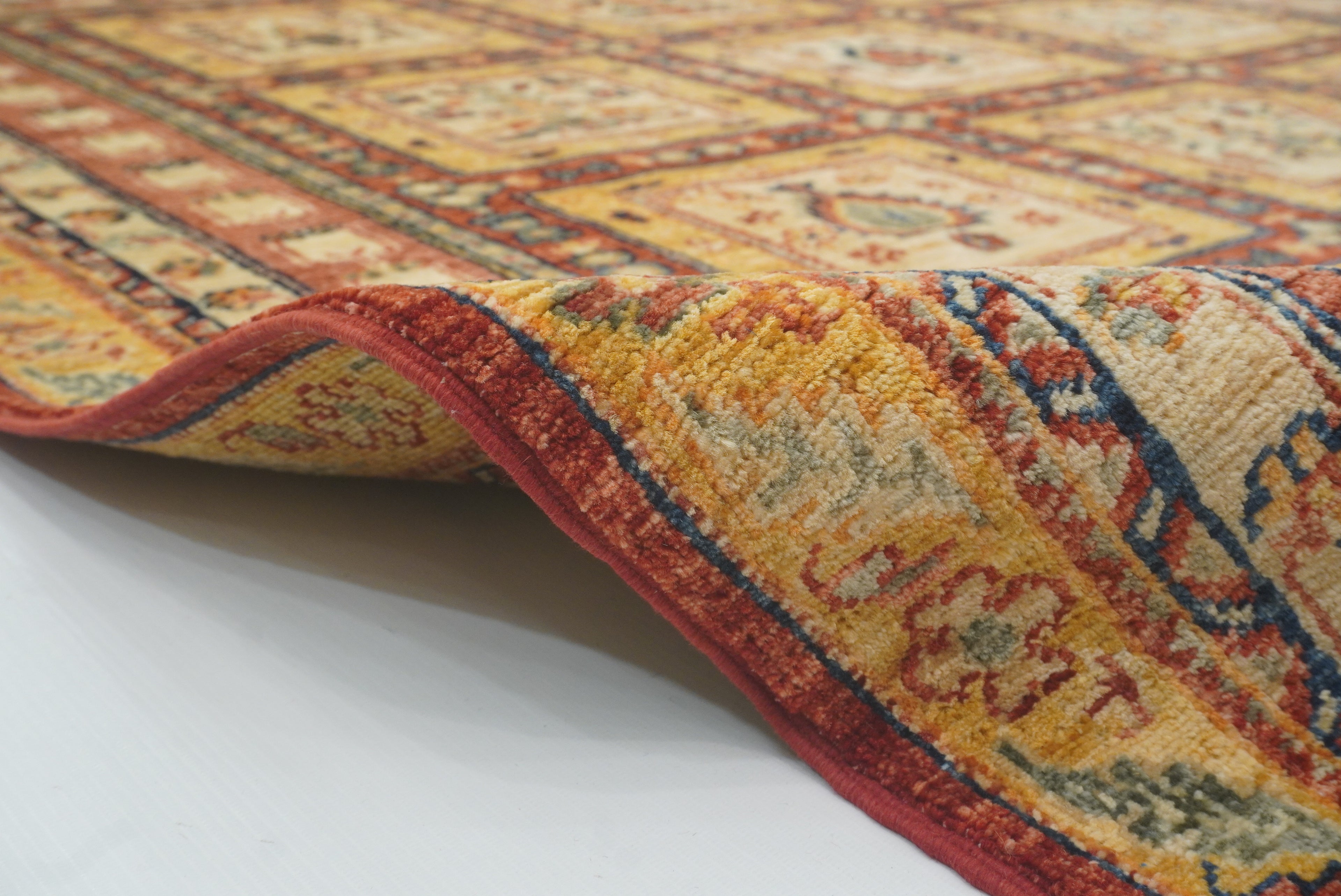 5x7 Beige Bakhtiar Afghan Hand-Knotted Oriental Rug - Yildiz Rugs