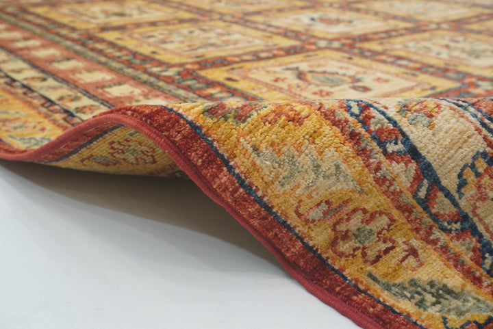5x7 Beige Bakhtiar Afghan Hand-Knotted Oriental Rug - Yildiz Rugs