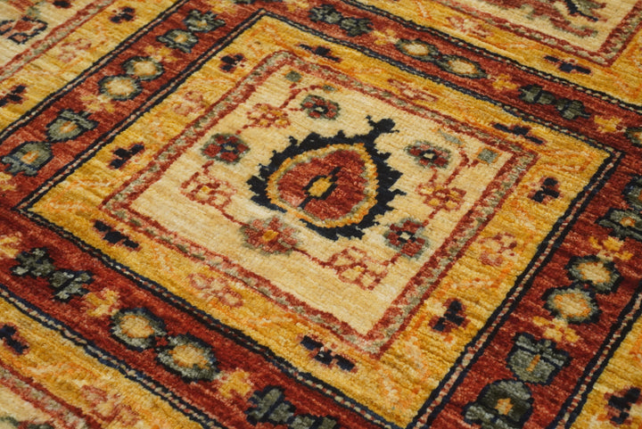 5x7 Beige Bakhtiar Afghan Hand-Knotted Oriental Rug - Yildiz Rugs