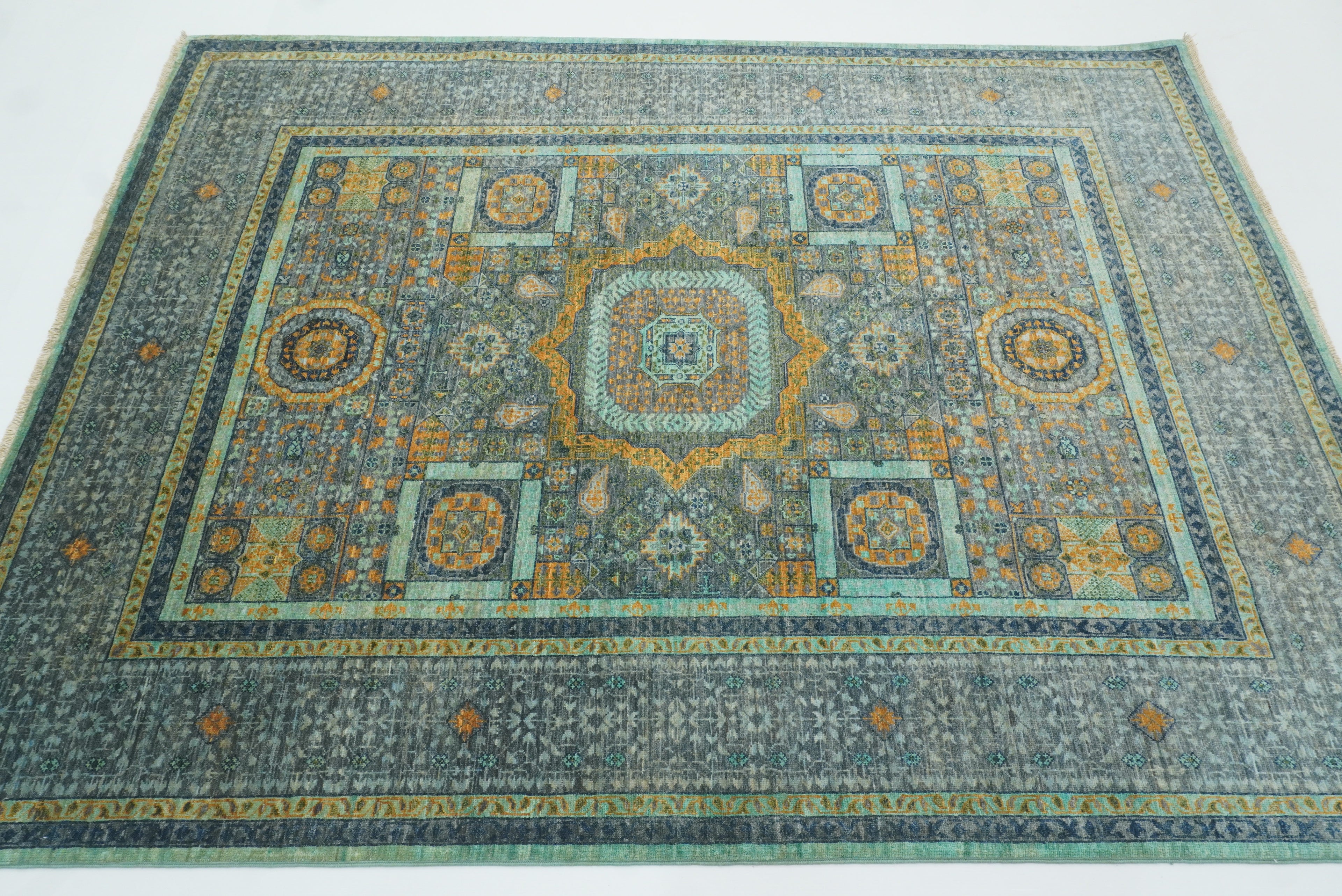 5x7 Gray Mamluk Hand knotted wool Turkish Rug - Yildiz Rugs