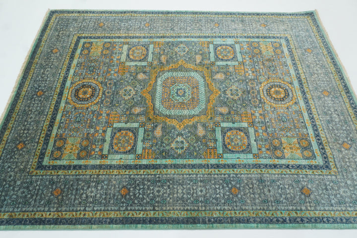 5x7 Gray Mamluk Hand knotted wool Turkish Rug - Yildiz Rugs