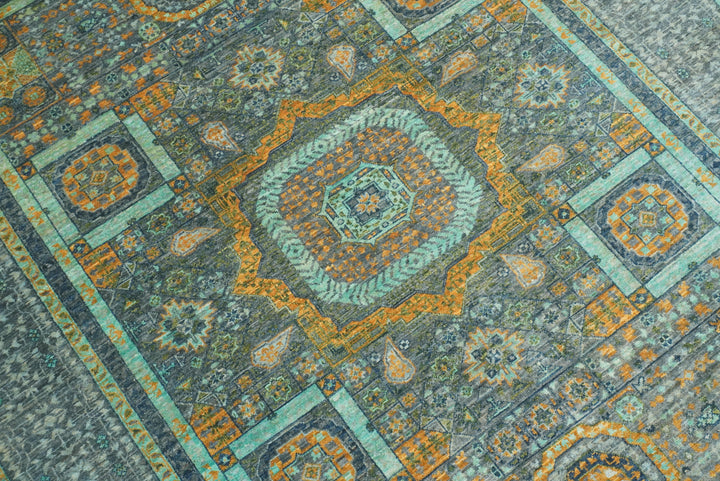 5x7 Gray Mamluk Hand knotted wool Turkish Rug - Yildiz Rugs