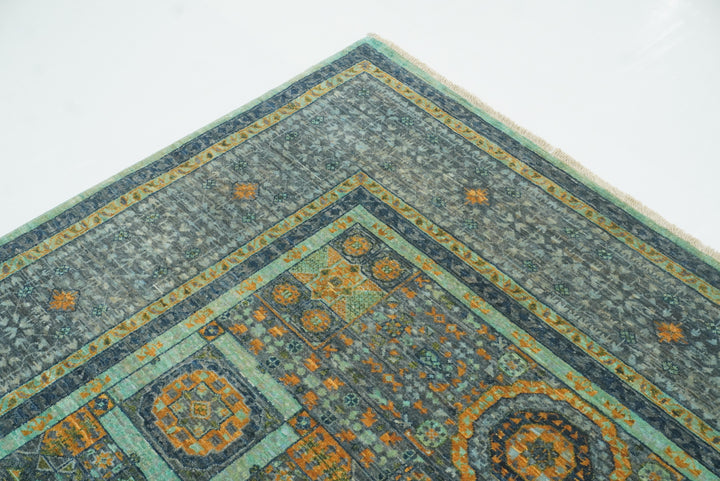 5x7 Gray Mamluk Hand knotted wool Turkish Rug - Yildiz Rugs