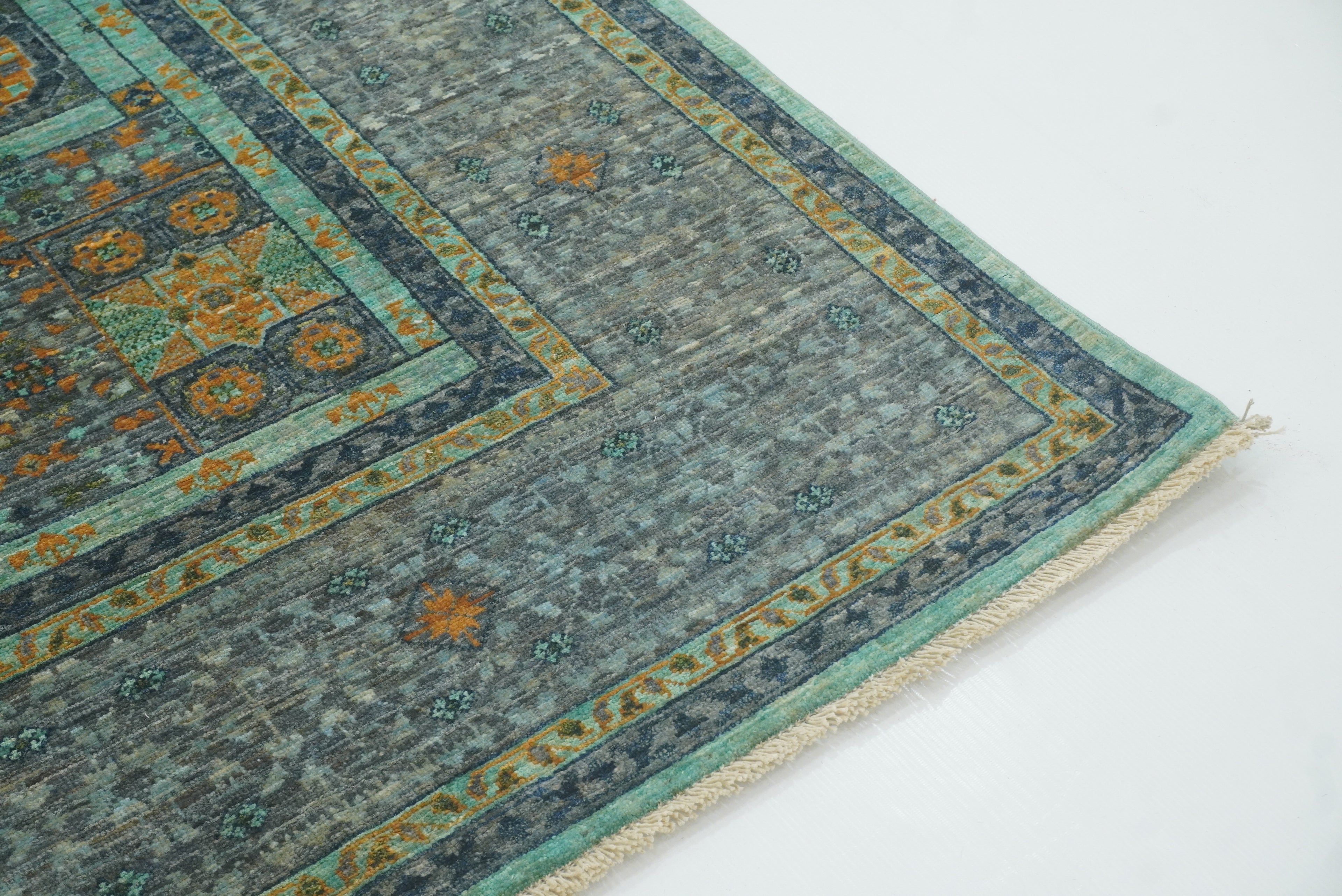 5x7 Gray Mamluk Hand knotted wool Turkish Rug - Yildiz Rugs