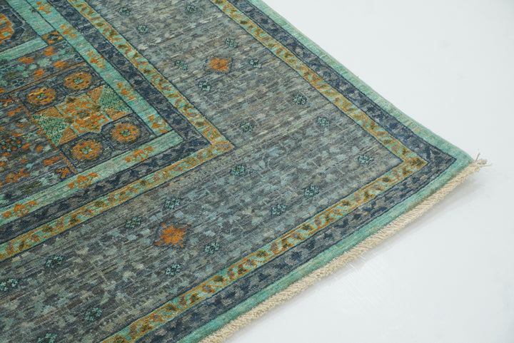 5x7 Gray Mamluk Hand knotted wool Turkish Rug - Yildiz Rugs