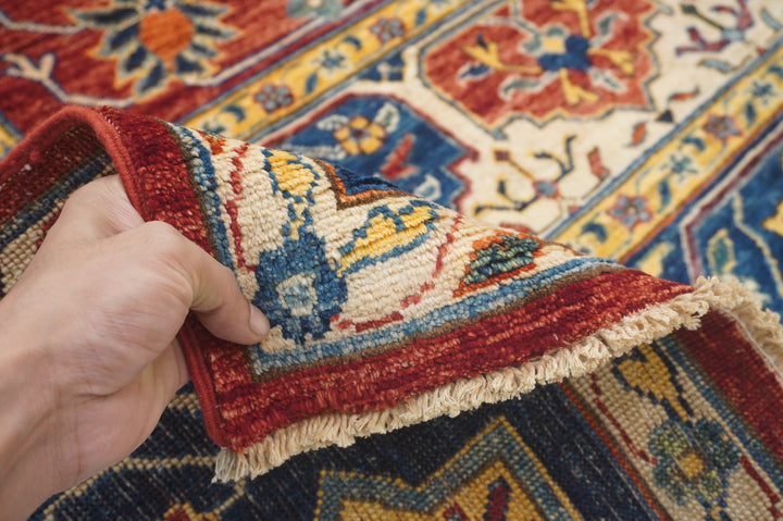 9x12 Blue Red Mamluk Turkish Hand Knotted Medallion Rug - Yildiz Rugs