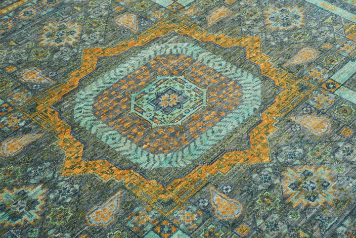 5x7 Gray Mamluk Hand knotted wool Turkish Rug - Yildiz Rugs