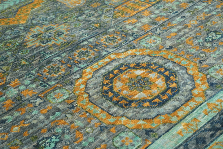 5x7 Gray Mamluk Hand knotted wool Turkish Rug - Yildiz Rugs