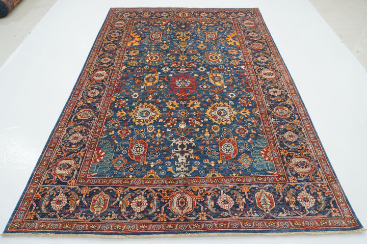 6x9 Bidjar Navy Blue Afghan Hand Knotted Oriental Rug - Yildiz Rugs