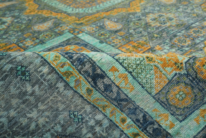 5x7 Gray Mamluk Hand knotted wool Turkish Rug - Yildiz Rugs
