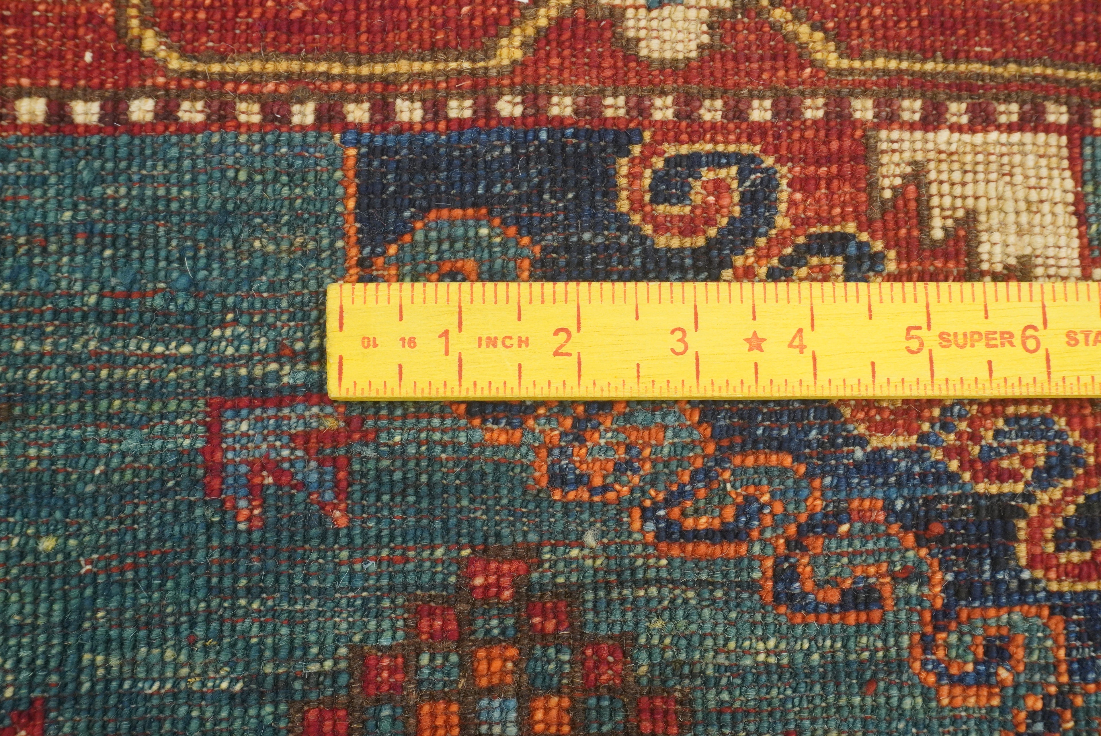 10 ft Green Malayer Afghan Hand-Knotted Wool Runner Rug - Yildiz Rugs