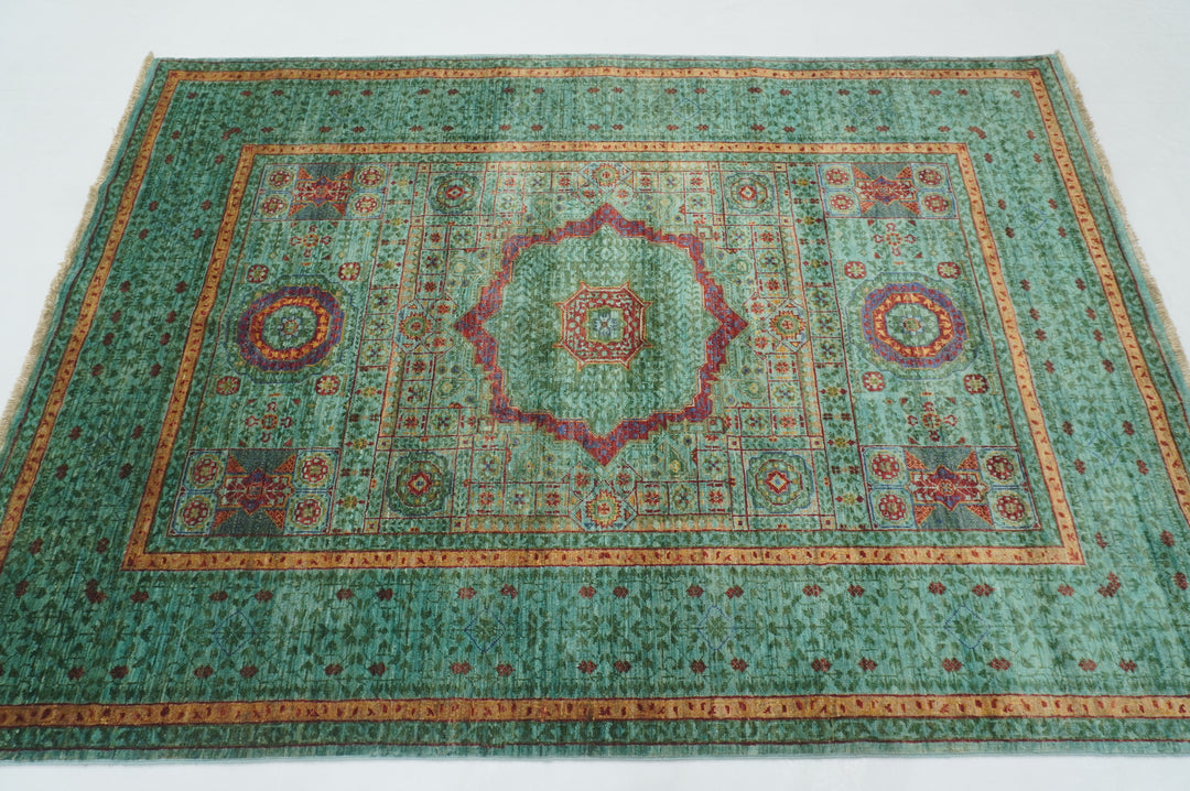 4'4" x 6'2" Turquoise Blue Green Mamluk Super Fine Hand knotted Turkish Rug - Yildiz Rugs