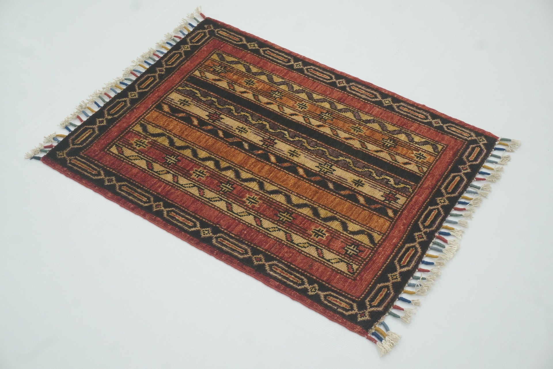2x3 Red Turkish Hand-Knotted Wool Rug