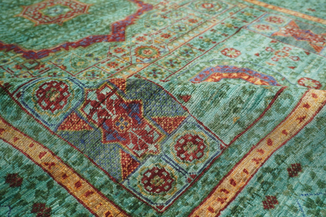 4'4" x 6'2" Turquoise Blue Green Mamluk Super Fine Hand knotted Turkish Rug - Yildiz Rugs