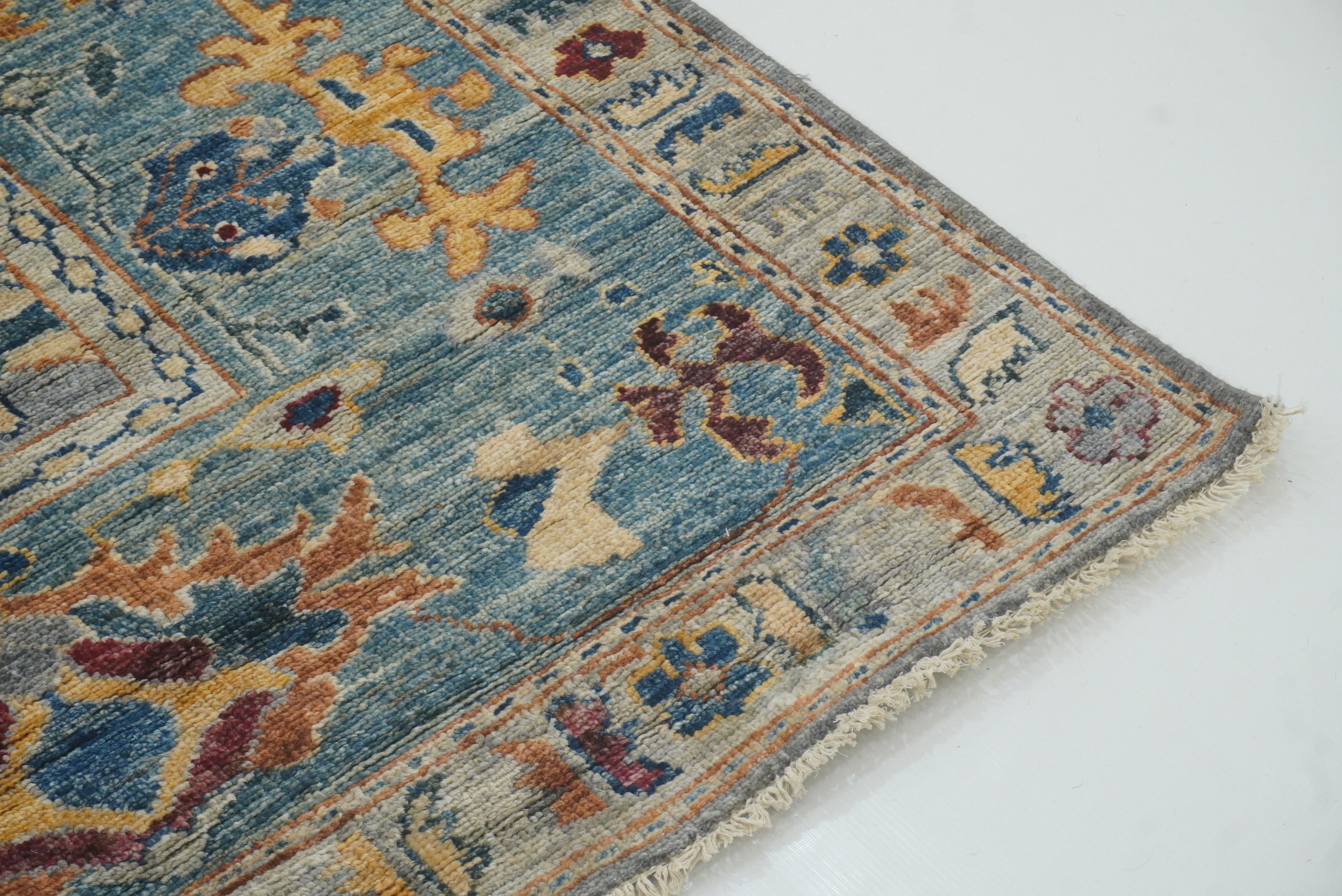 9x12 Gray Oushak Hand knotted Wool Oriental Rug - Yildiz Rugs