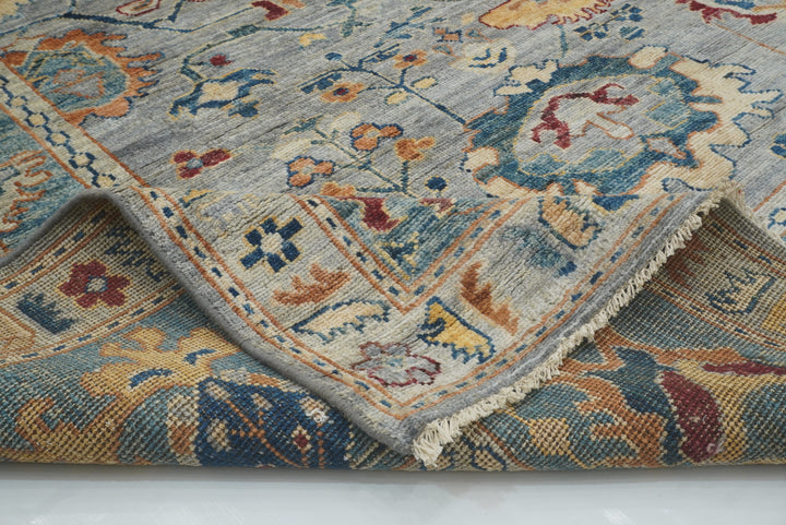 9x12 Gray Oushak Hand knotted Wool Oriental Rug - Yildiz Rugs