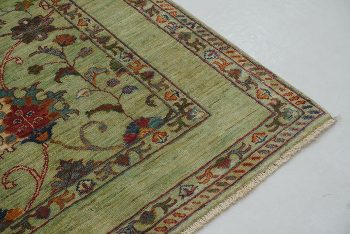 3x5 Green Waziri Afghan Hand knotted Oriental Rug