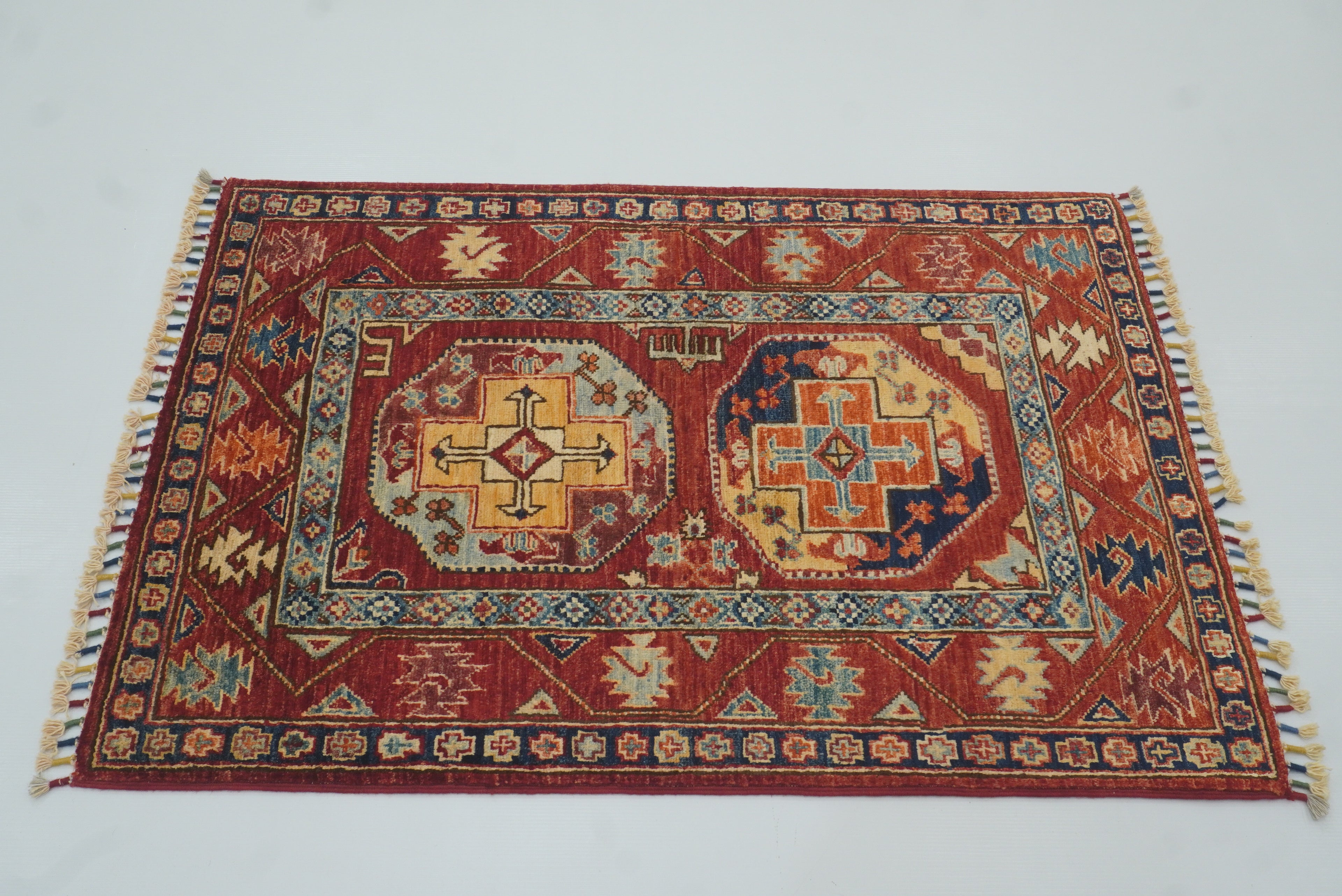 3x4 Red Ersari Hand Knotted Afghan Oriental Rug - Yildiz Rugs