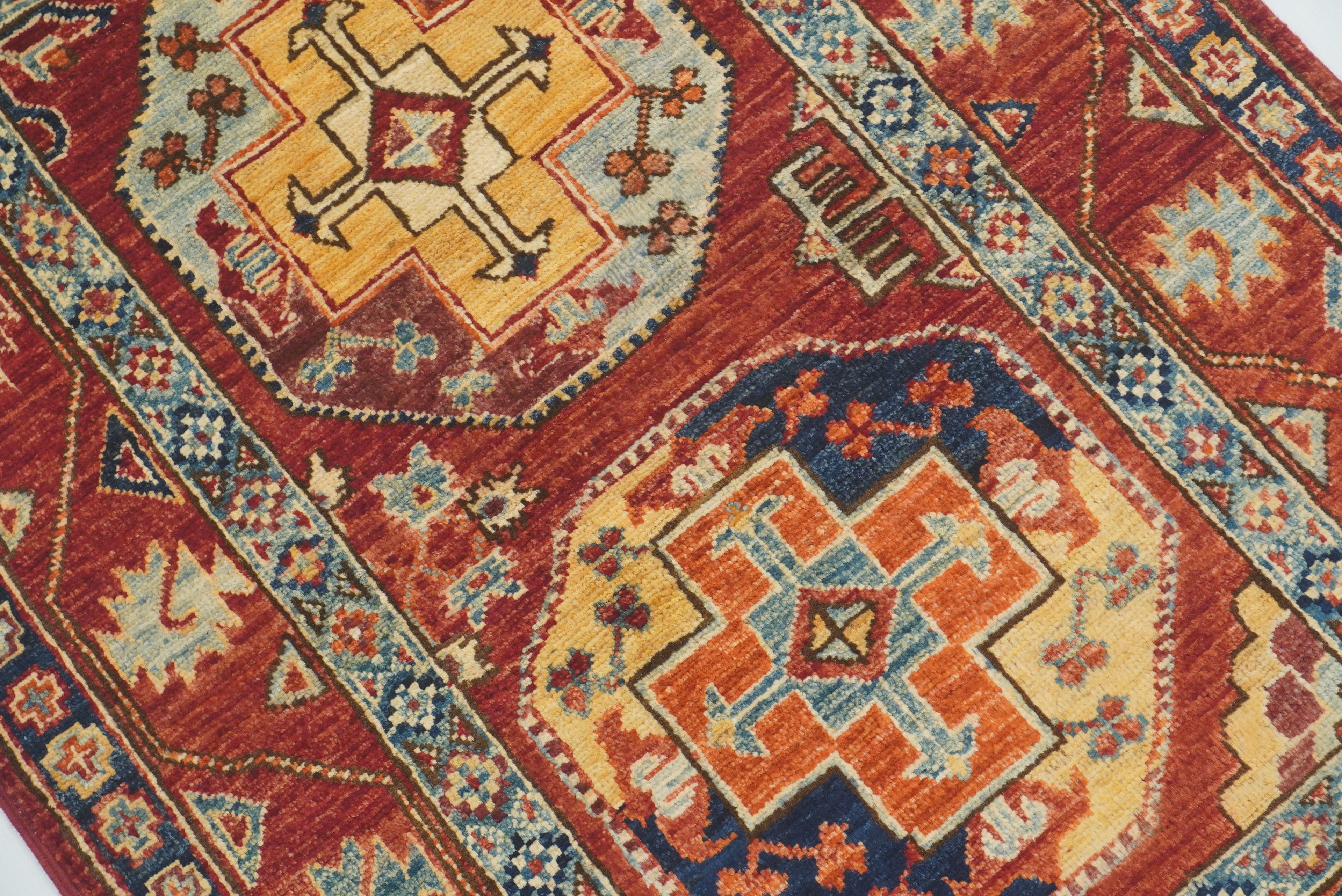 3x4 Red Ersari Hand Knotted Afghan Oriental Rug - Yildiz Rugs