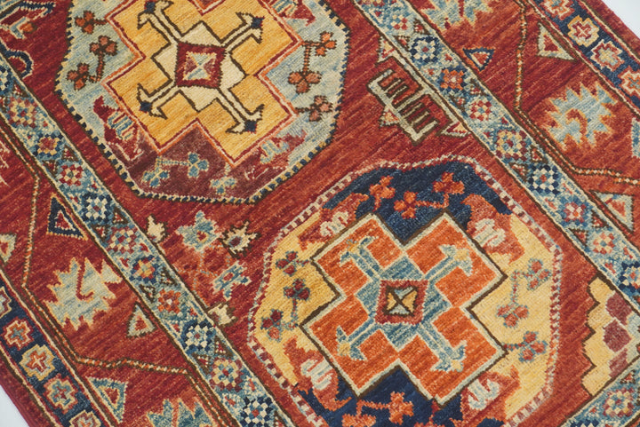 3x4 Red Ersari Hand Knotted Afghan Oriental Rug - Yildiz Rugs
