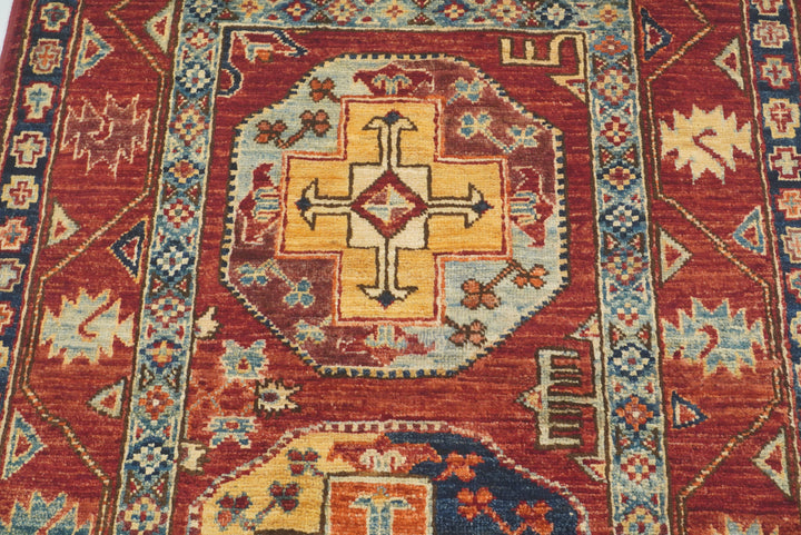 3x4 Red Ersari Hand Knotted Afghan Oriental Rug - Yildiz Rugs
