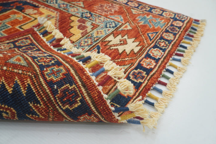 3x4 Red Ersari Hand Knotted Afghan Oriental Rug - Yildiz Rugs