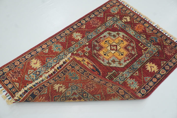 3x4 Red Ersari Hand Knotted Afghan Oriental Rug - Yildiz Rugs
