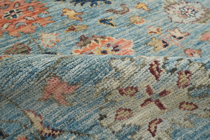 4x6 Blue Oushak Hand-Knotted Wool Oriental Rug - Yildiz Rugs