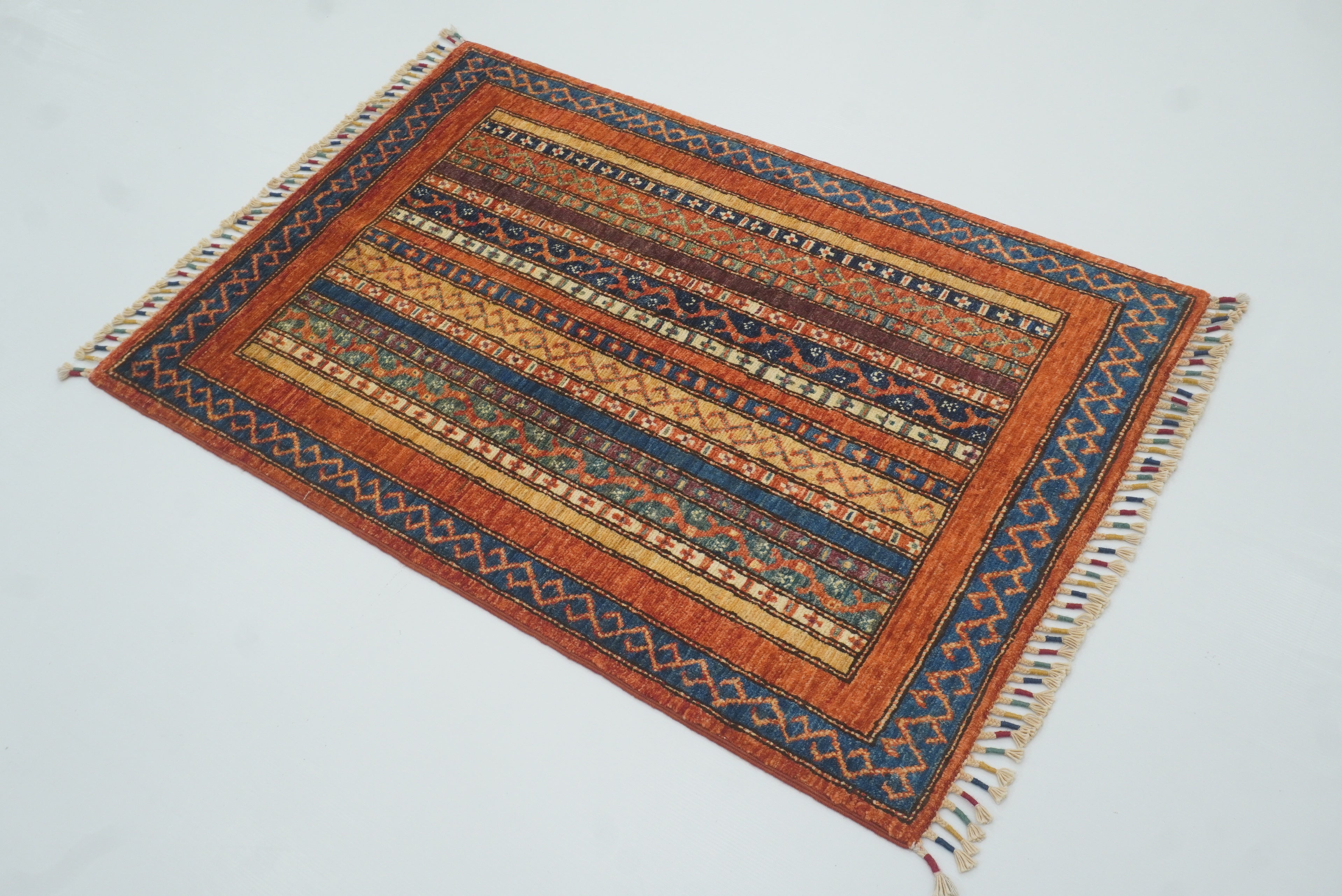 3x4 Rust Orange Turkish Style Hand knotted Rug - Yildiz Rugs