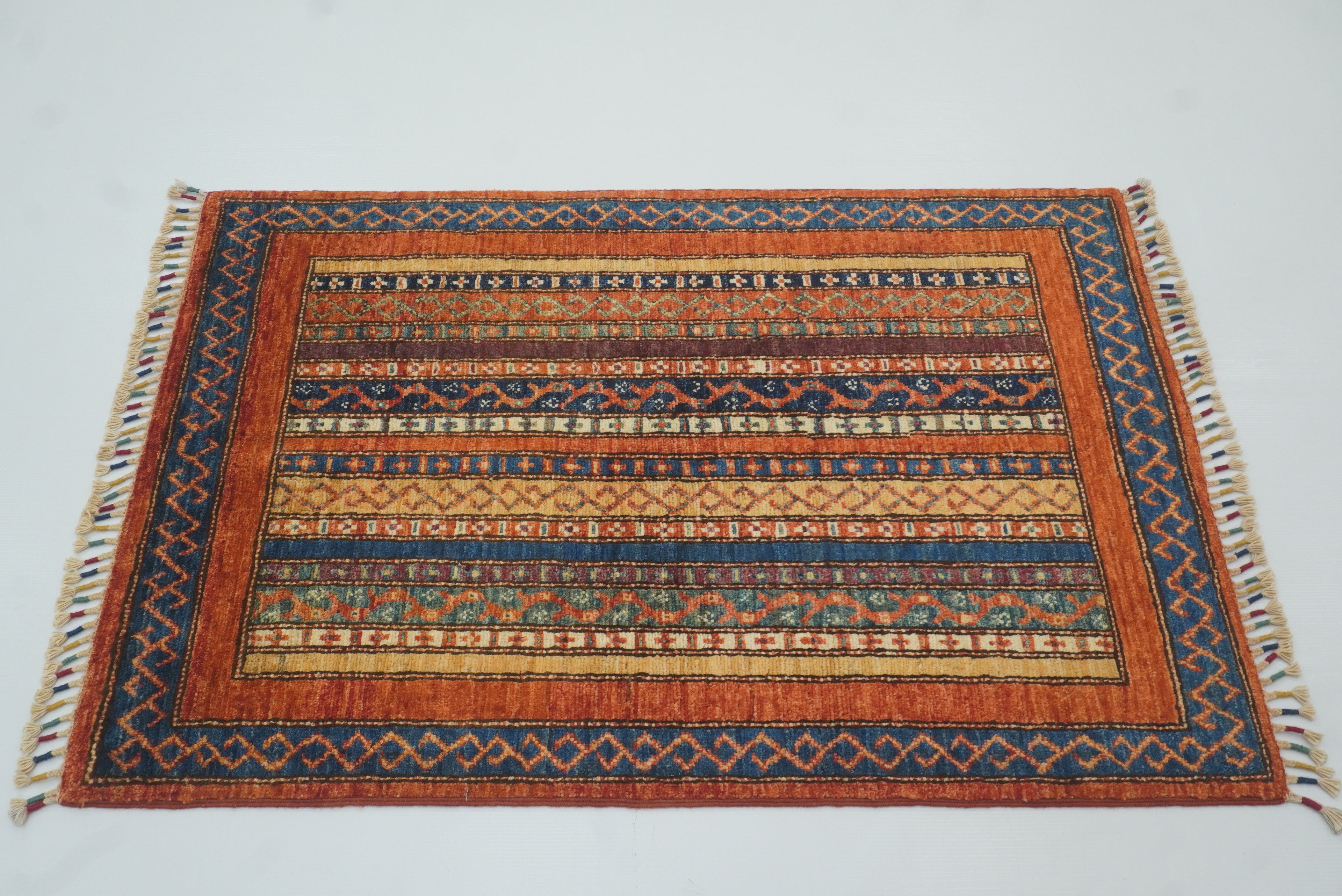 3x4 Rust Orange Turkish Style Hand knotted Rug - Yildiz Rugs