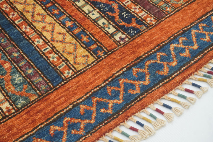 3x4 Rust Orange Turkish Style Hand knotted Rug - Yildiz Rugs