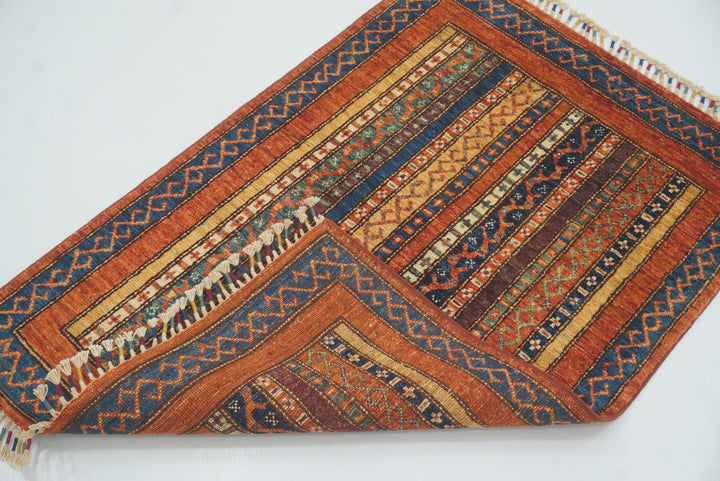3x4 Rust Orange Turkish Style Hand knotted Rug - Yildiz Rugs