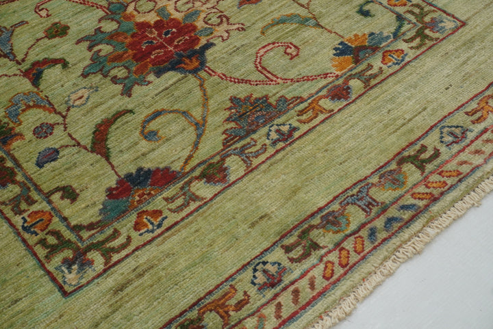 3x5 Green Waziri Afghan Hand knotted Oriental Rug