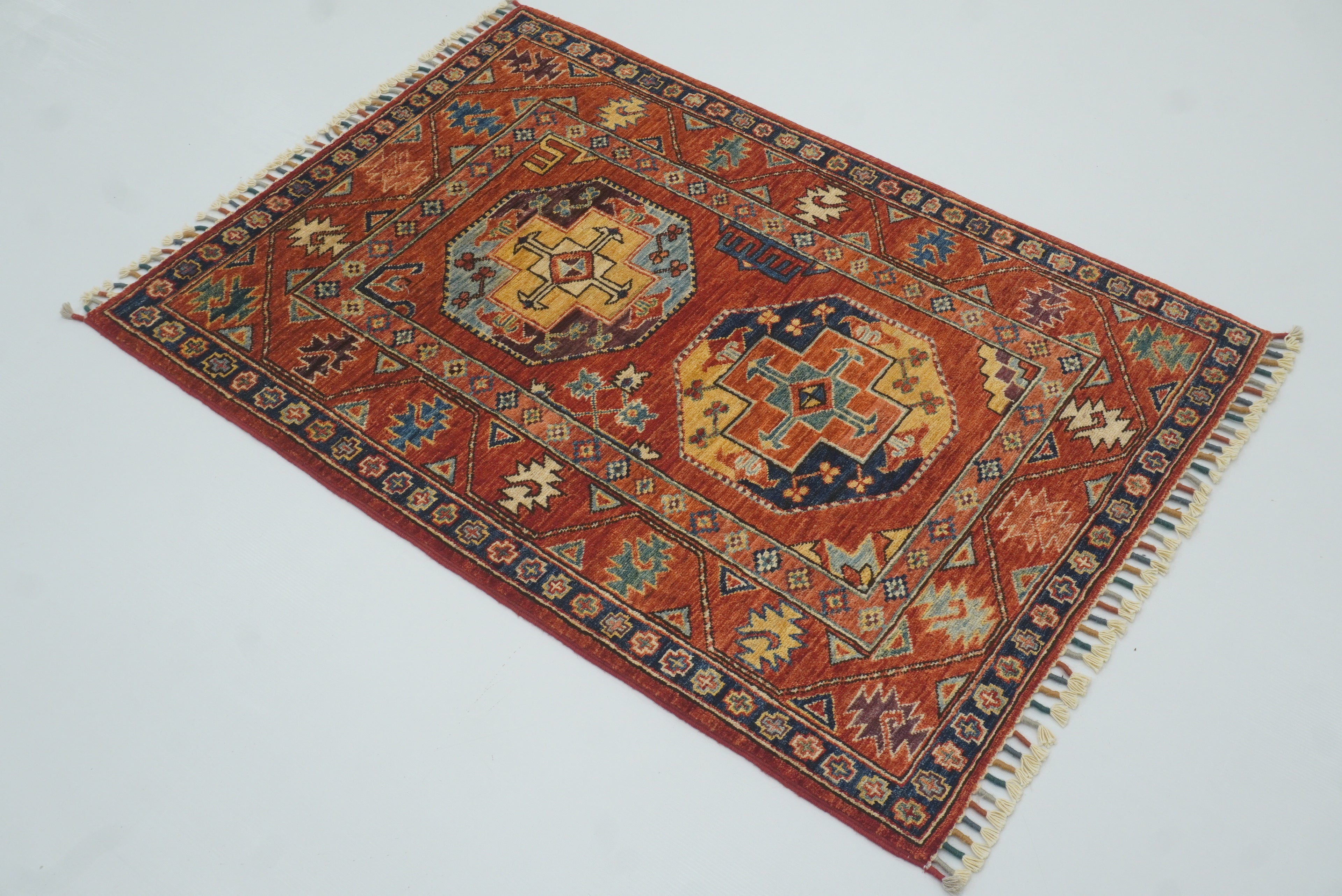 3x4 Red Ersari Hand Knotted Afghan Oriental Rug - Yildiz Rugs