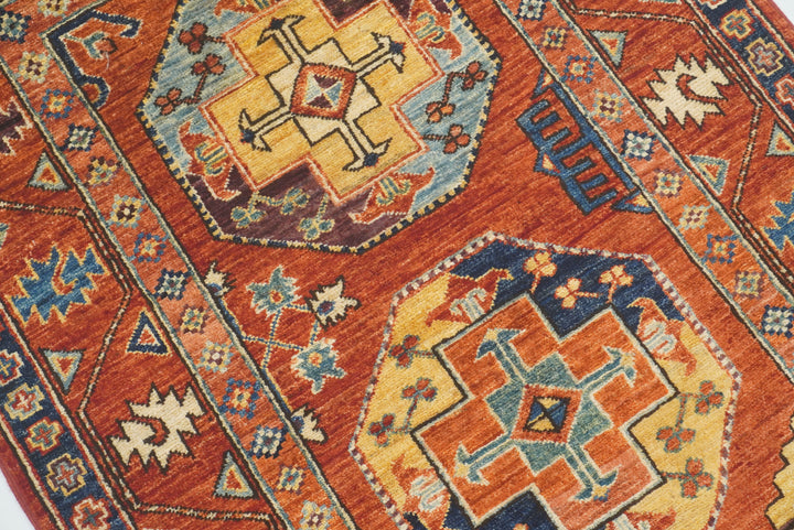 3x4 Red Ersari Hand Knotted Afghan Oriental Rug - Yildiz Rugs