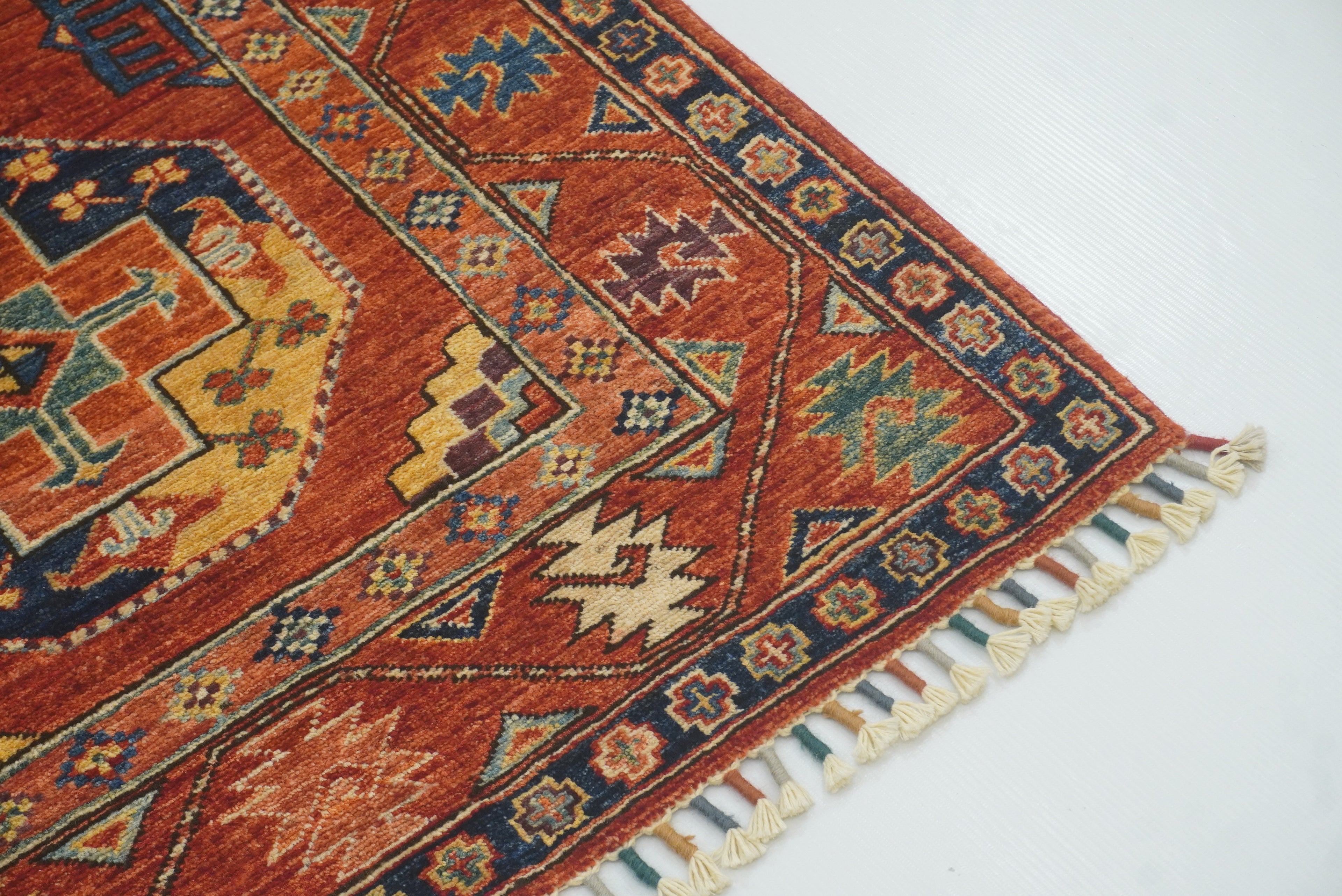 3x4 Red Ersari Hand Knotted Afghan Oriental Rug - Yildiz Rugs