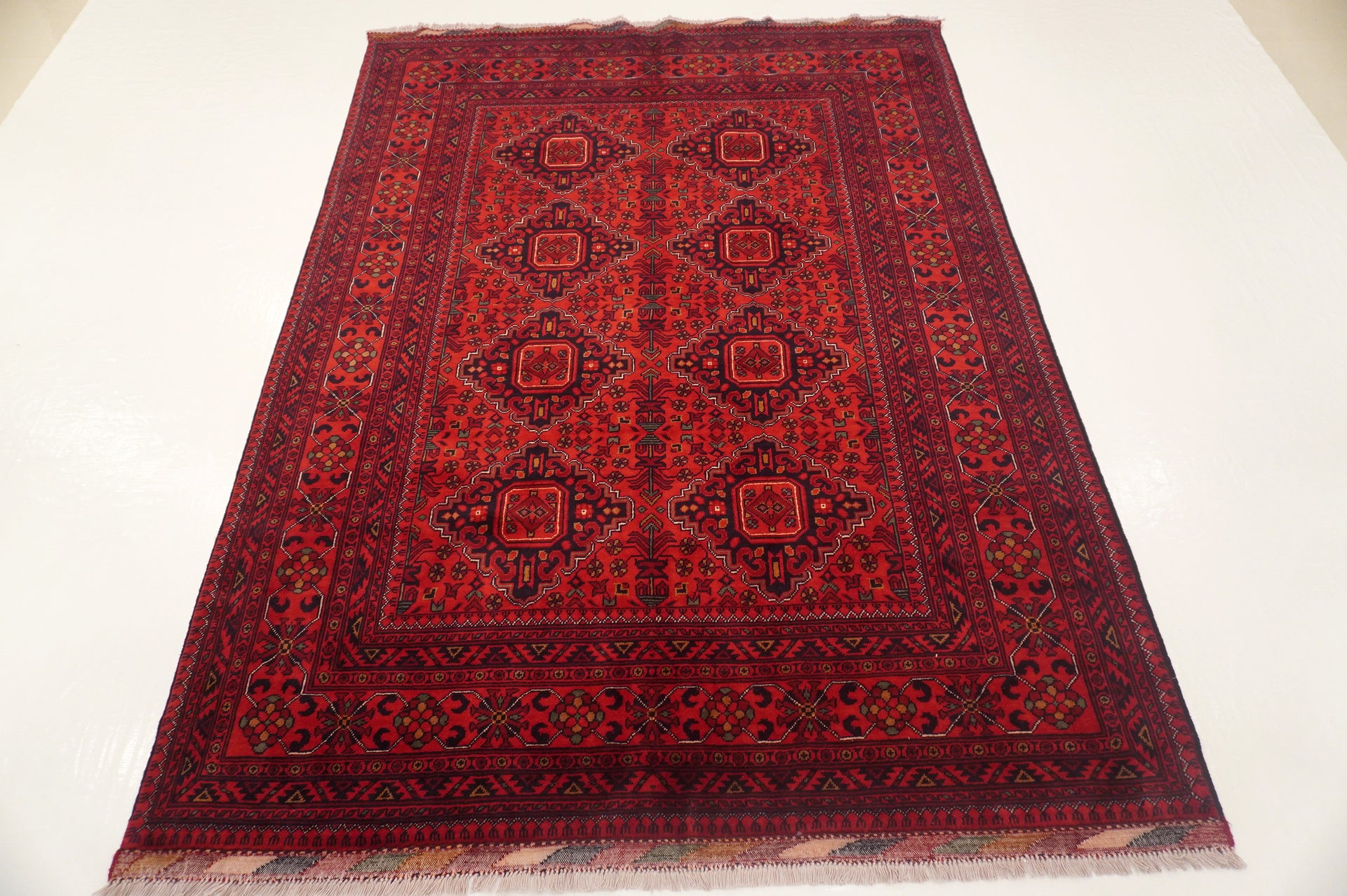 5x7 Red Afghan Khal Mohammadi Hand knotted Rug